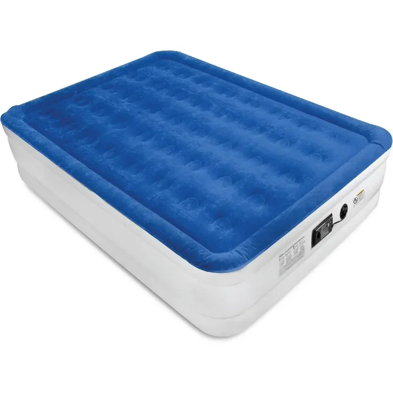 Air Mattress with Built-in High Capacity Pump for Home&Camping-Double Height, Adjustable,Inflatable Blow Up,Portable-Queen Size