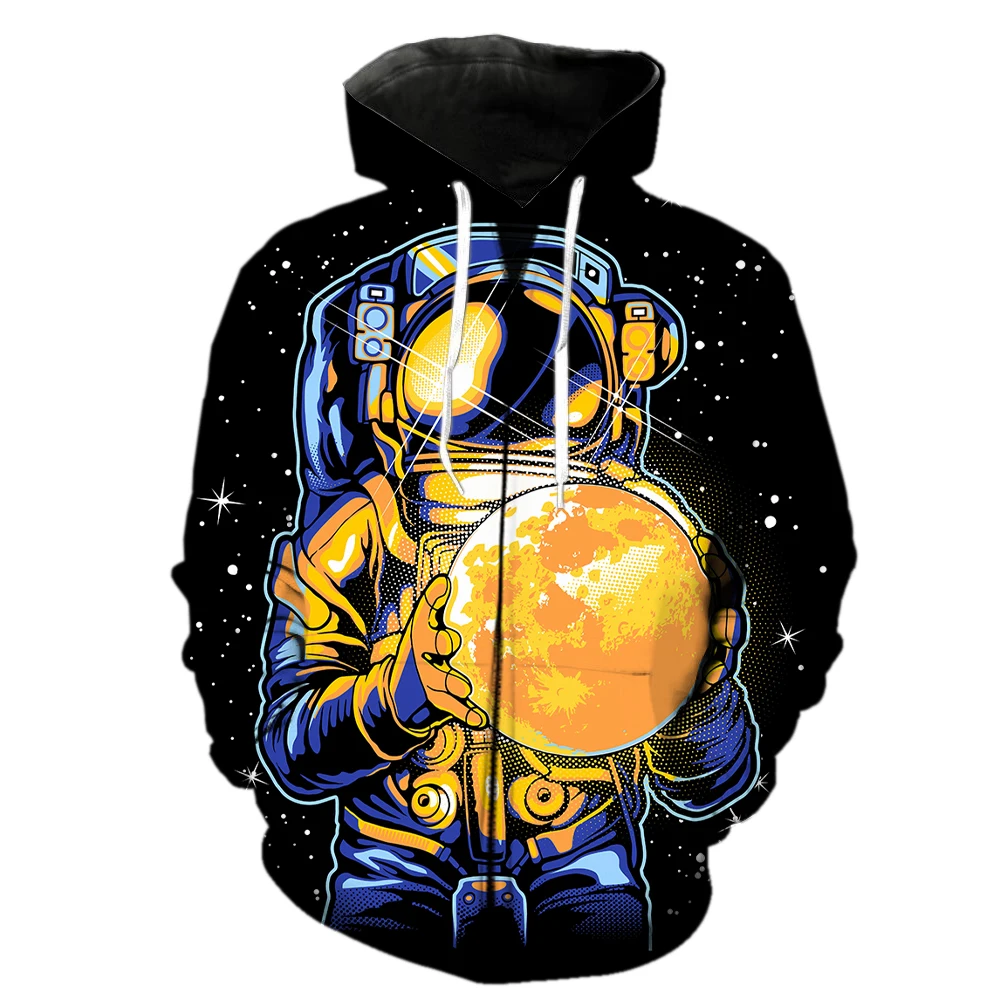 

Cartoon Astronaut Men's Zipper Hoodie Streetwear Fashion Casual Oversized Cool 3D Print Unisex Long Sleeve Harajuku Spring Funny