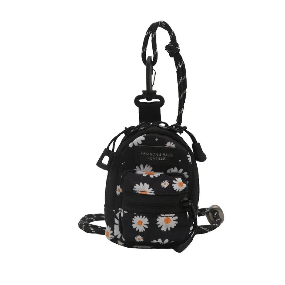 

Casual Coin Pouch Canvas Coin Purse Lanyard Cherry Mini Backpack Pendant Little Daisy Korean Style Cute Keychain Coin Bag