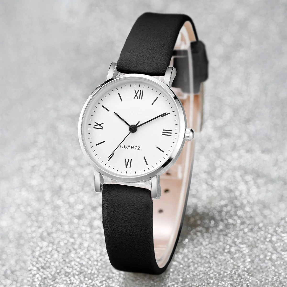 Women's Simple Leather Strap Quartz Watch, Gift