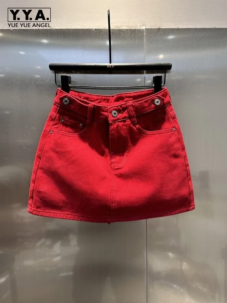 

Американский стиль: модная джинсовая мини-юбка А-силуэта выше колена, облегающая, для женщин, весенняя новинка, с высокой талией