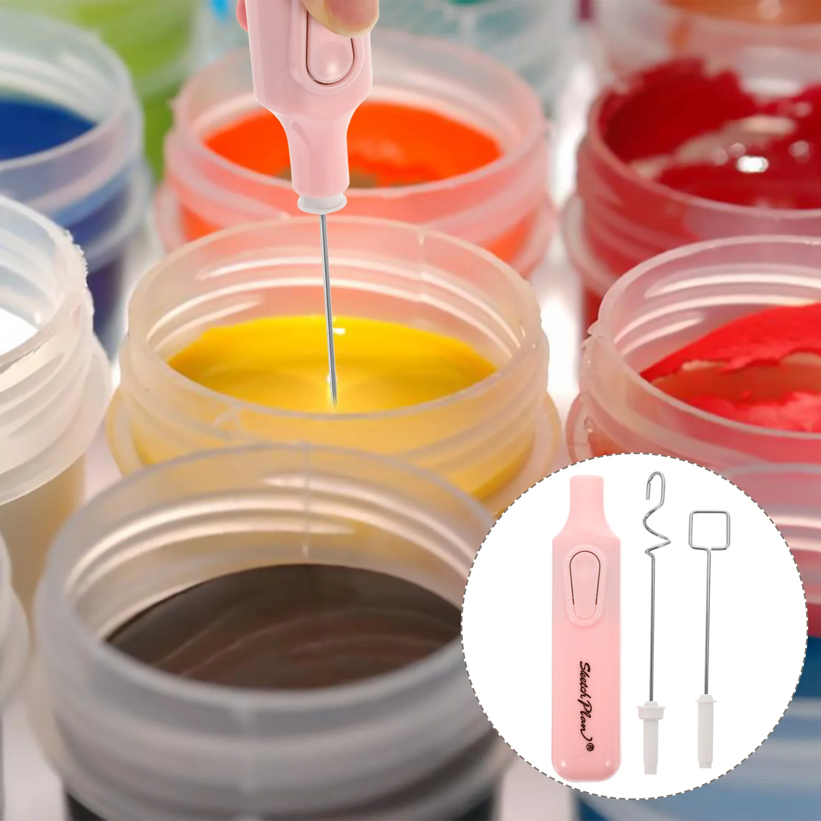 Gouache Paint Mixing Paints Mixer Painting Color Mini Blender Lip Gloss Pigments Fast Stir Plastic Stirrer Student Egg Beater