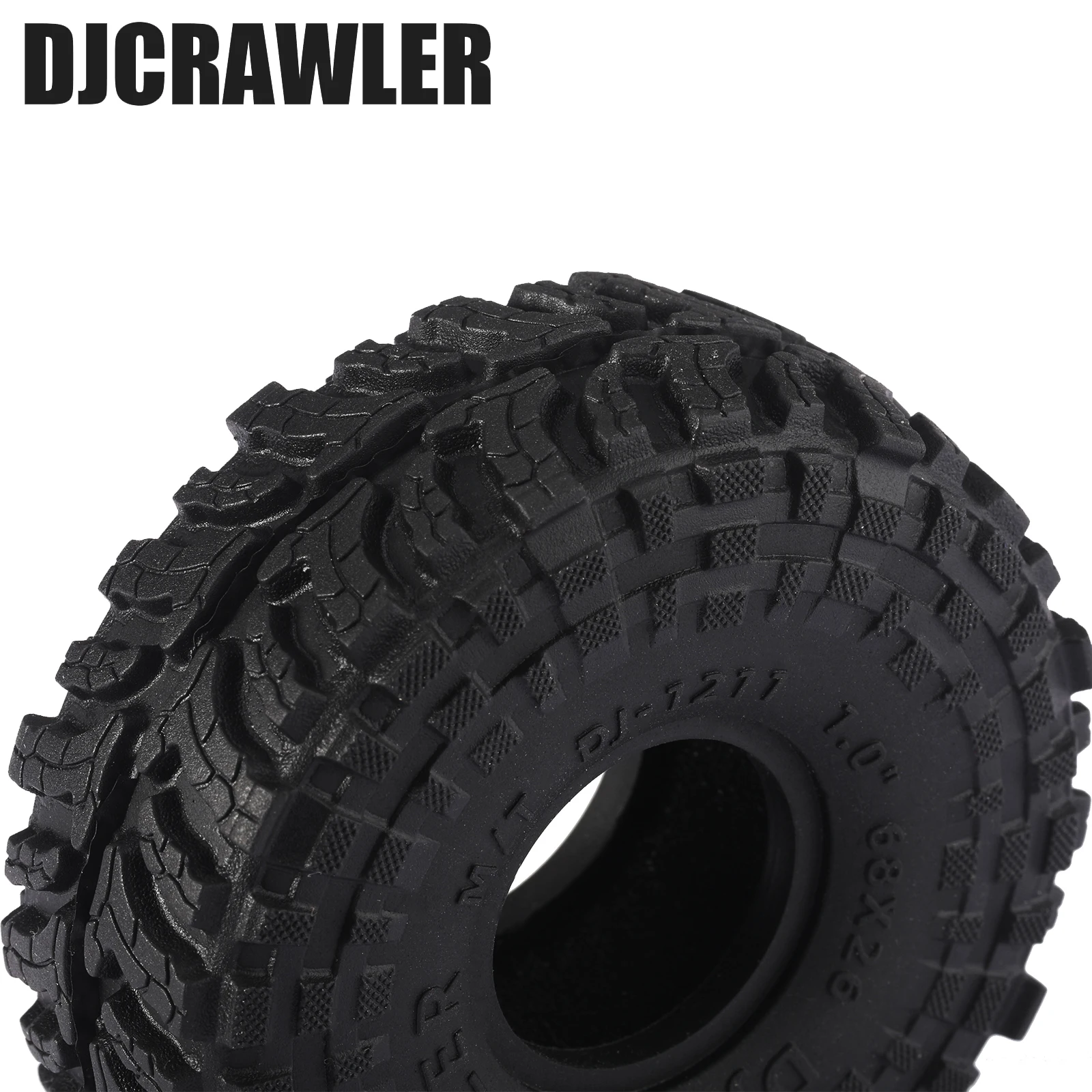 DJC Super Large Soft Sticky 1.0 Crawler Tires 68*26mm for 1/18 1/24 RC Crawler Car Axial SCX24 FMS FCX24 AX24 Upgrade Wheel