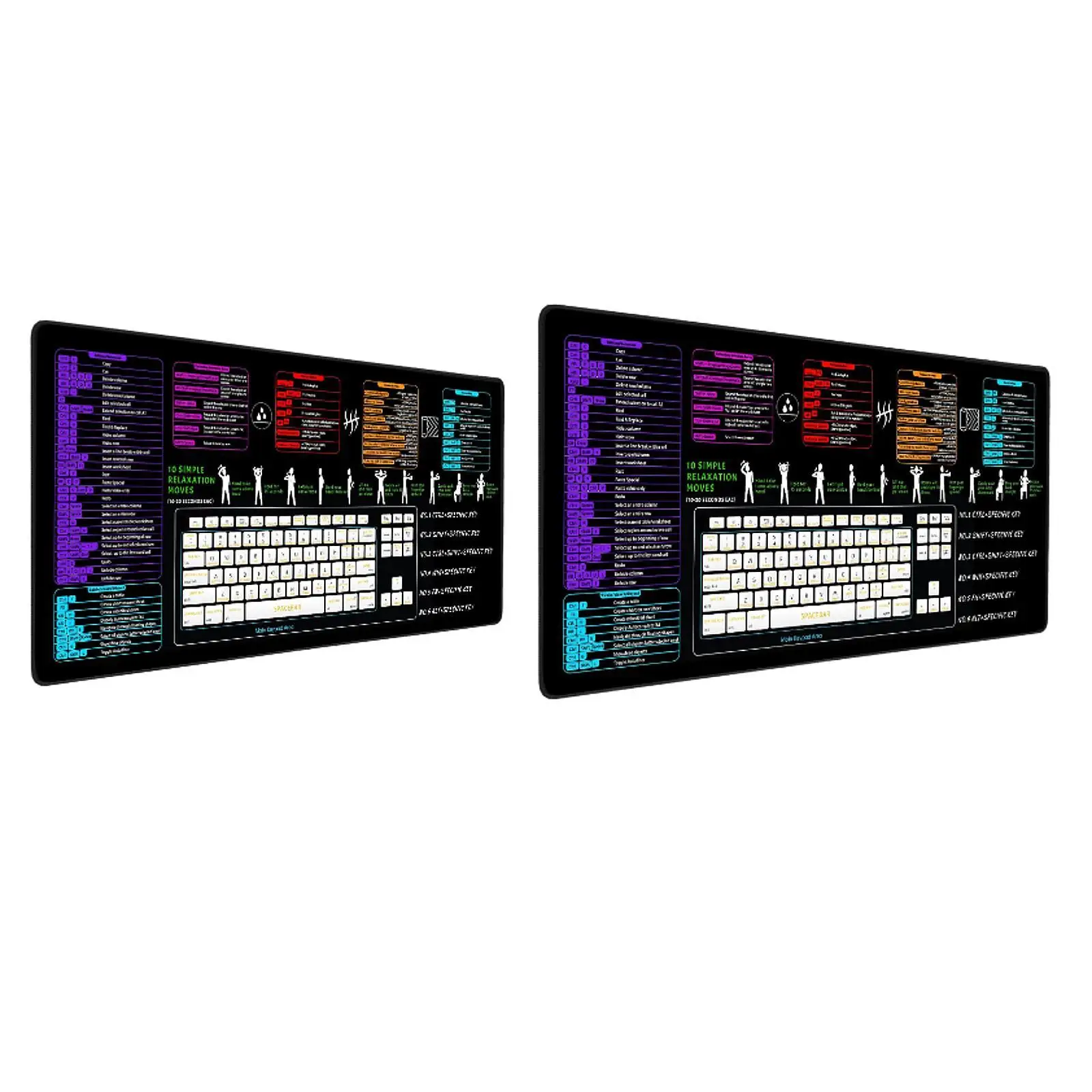 Excel Shortcut Keys Mouse Pad Extended for Home and Office Keyboard Mat