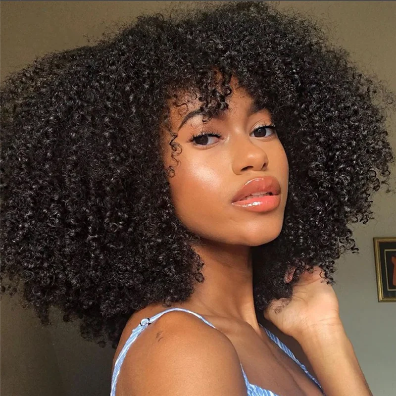 

Wig Lace Front Wig Women's Wig Glue-Free Invisible Lace Wig Short Curly Wig Afro Hair Easy Install Easy To Use