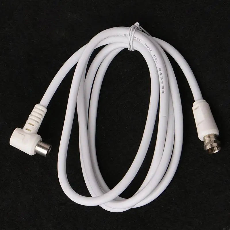 B46A 9.5mm White 90 Degrees Male To F Type Male Coaxial Satellite Antenna Cable