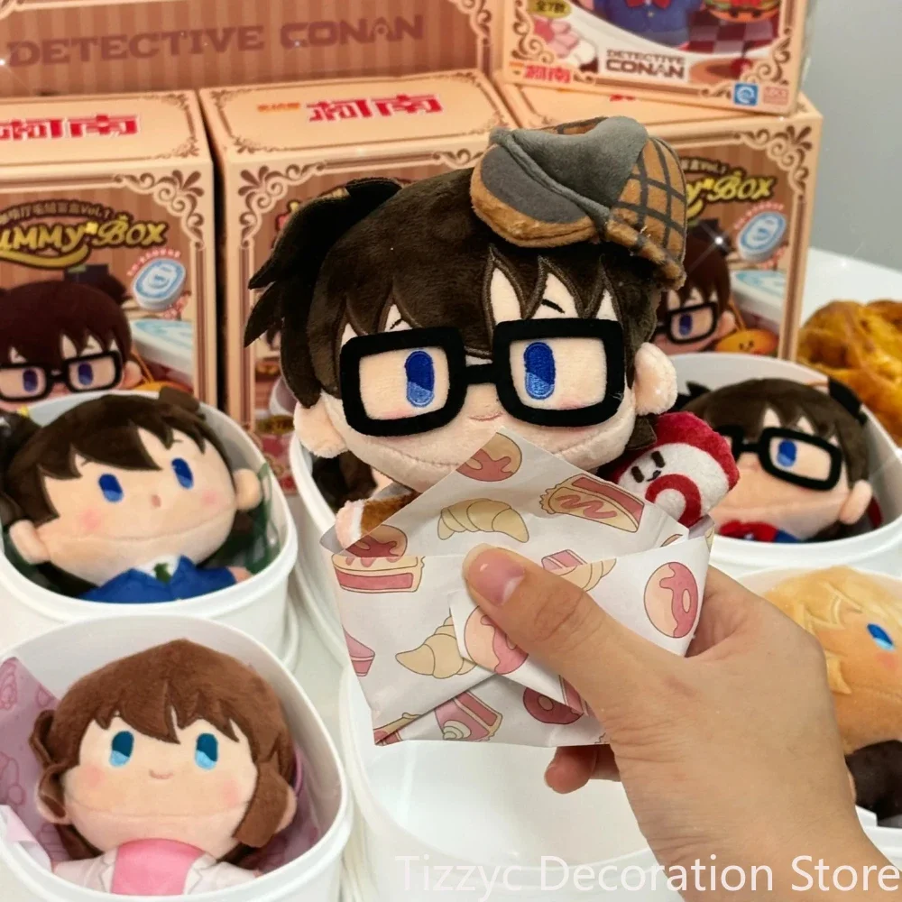 Detective Conan Cafe Blind Box Bento Model Dolls Plush Toys Bento Pendant Anime Figure Collectible Toys Kawaii Children Gifts