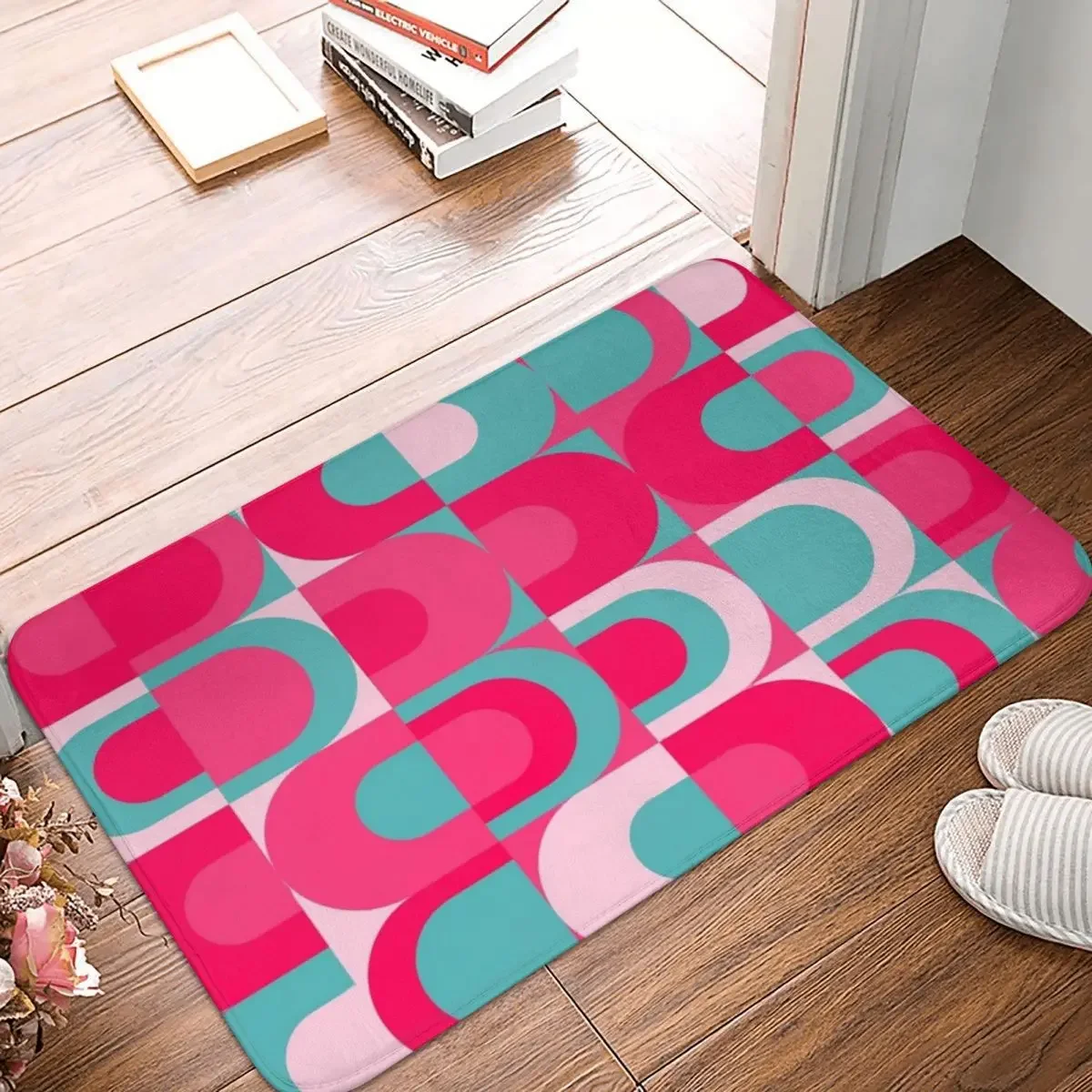 

70s Pattern Retro Inustrial Doormat Rug Carpet Mat Footpad Polyester Non-slip Durable Front Room Corridor Kitchen Bedroom Toilet