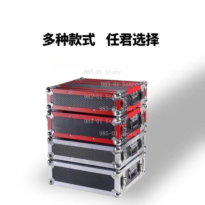 Aluminum Alloy Mic Storage Box, 2U Microphone Flight Case 3U Wireless Receiver Cabinet
