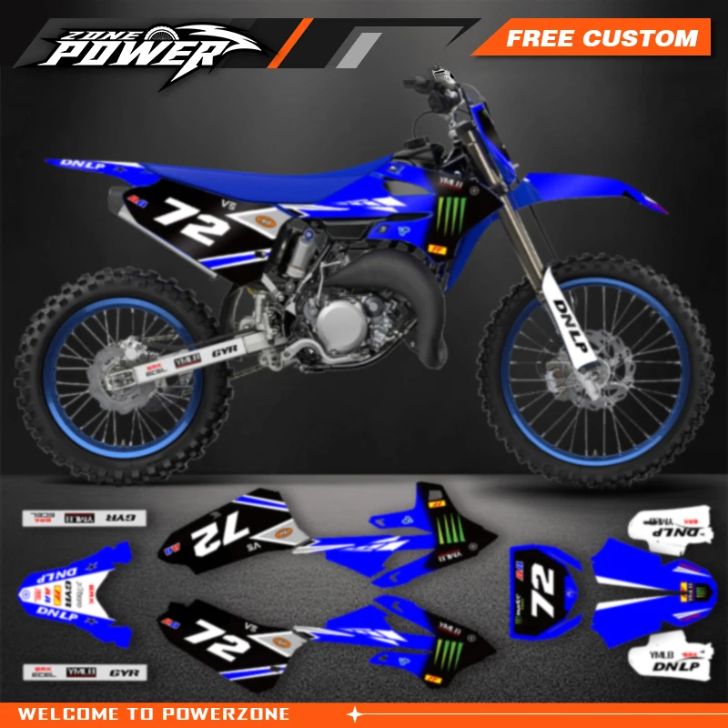 Powerzone For Yamaha YZ85 2022 2023 2024 2025 Custom Backgrounds Graphics Decals Sticker Kits 04