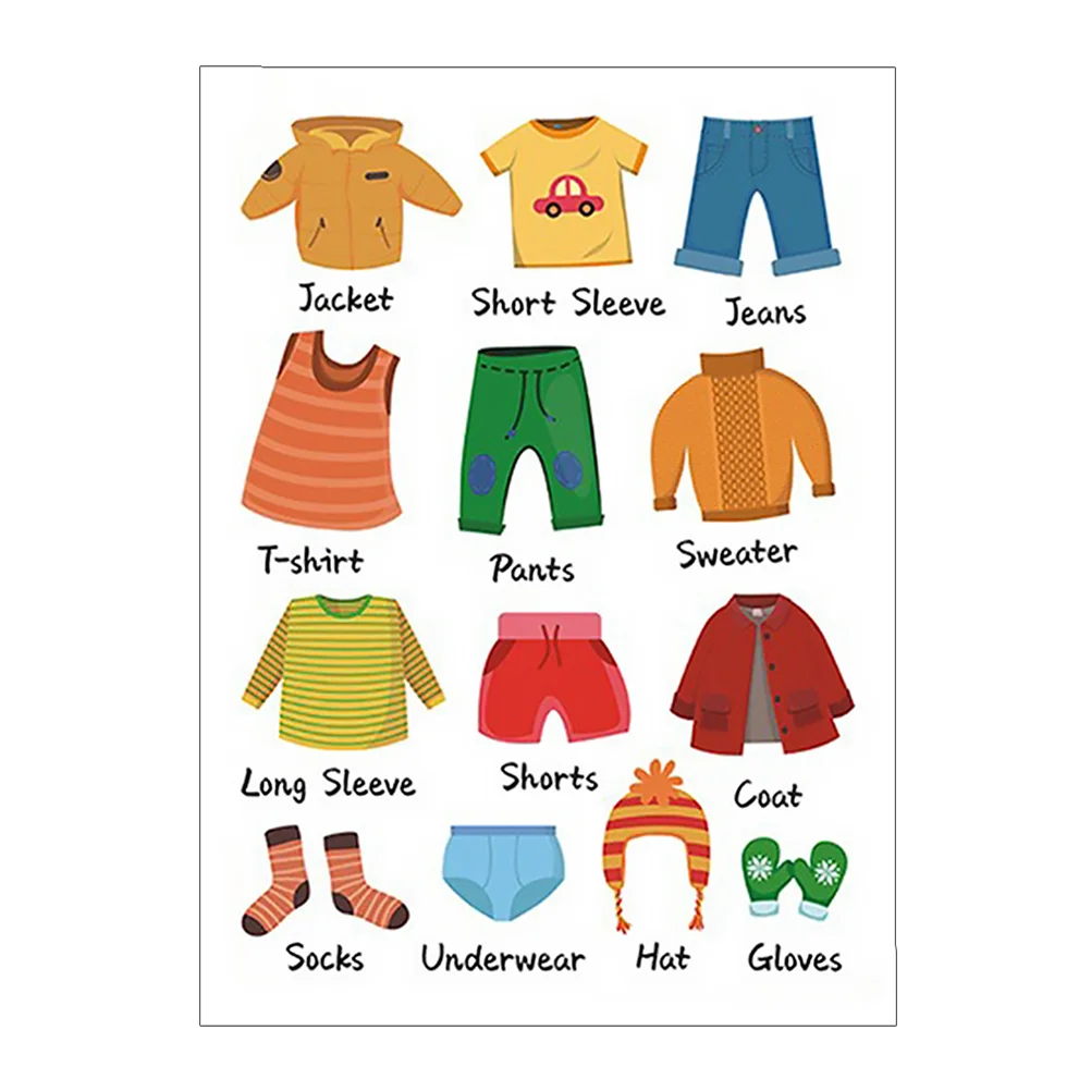 Wardrobe Stickers Clothing Labels Clothes Classification Colorful Sort Decals Pvc for Kids