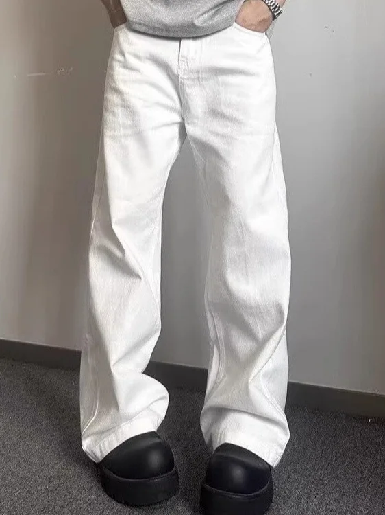 

Мужские повседневные однотонные брюки-клеш с завышенной талией, свободного прямого кроя, стандартного размера, для лета и повседневной носки