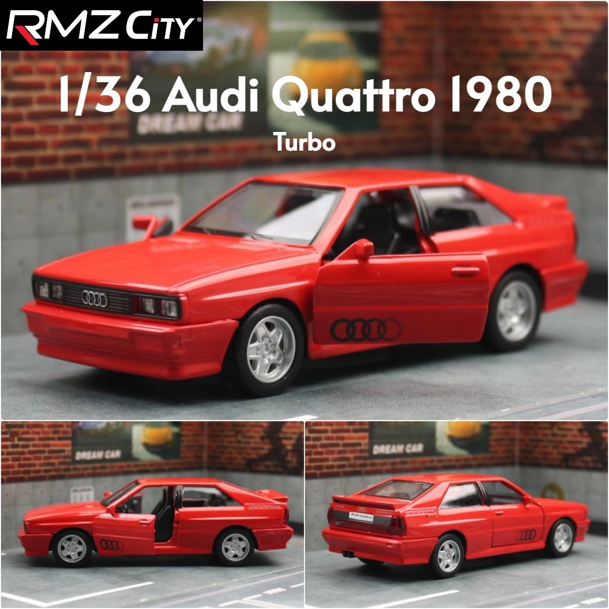 1/36 Audi Quattro Toy Car Model RMZ CiTY Miniature Free Wheel Pull