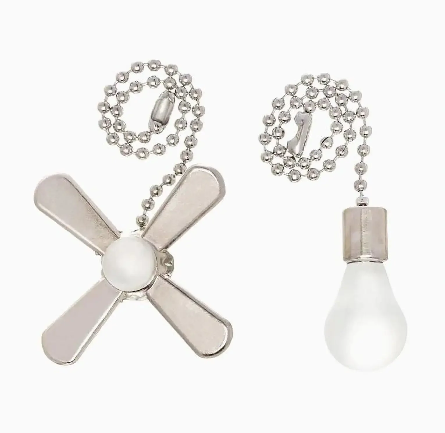 Ventilatore da soffitto a catena in nichel satinato da 7 "con lampadina