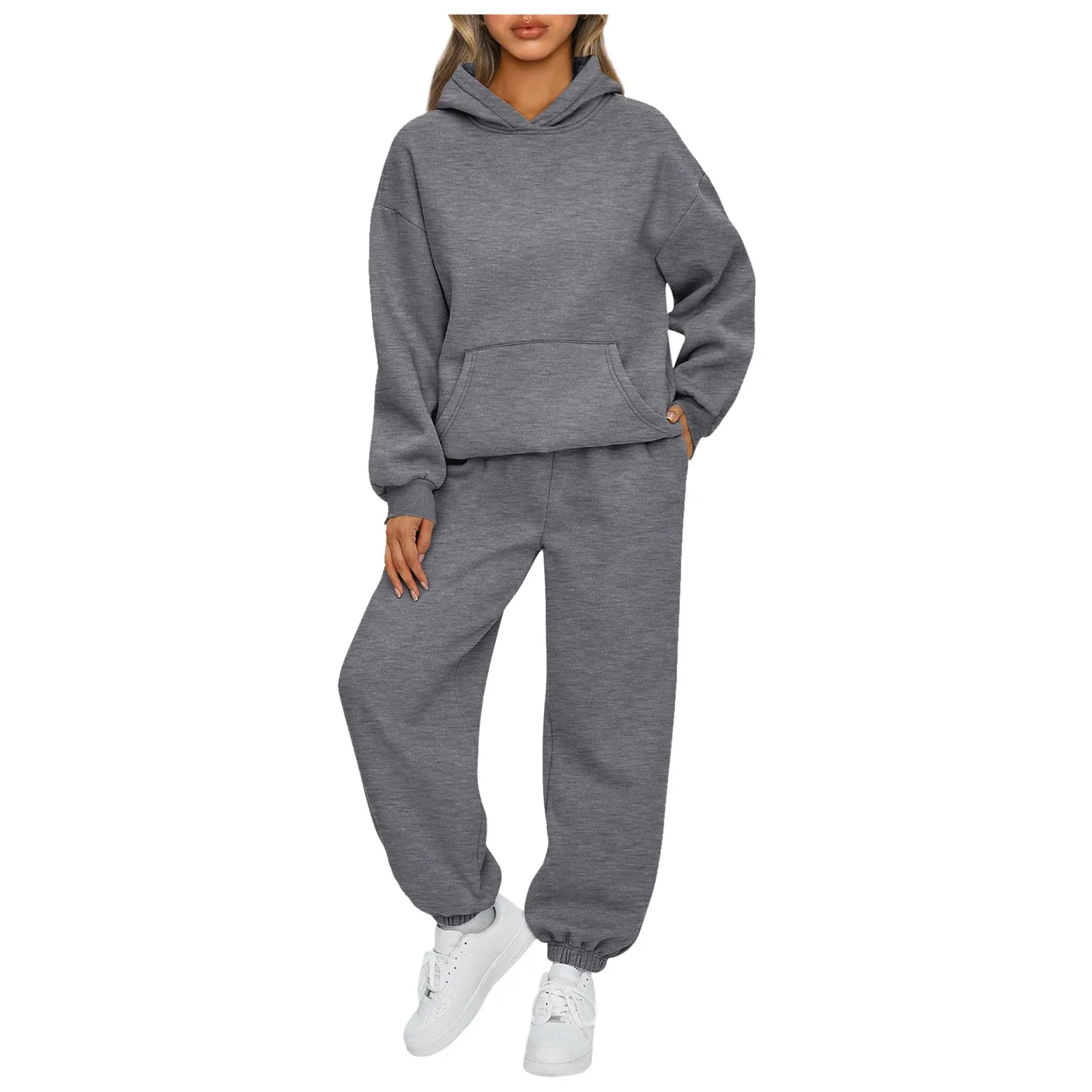 Women Tracksuit Autumn And Winter New Two-Piece Set Casual Hoodie Sportswear Pants Suit Fleece Sweatpants Joggers Streetwear