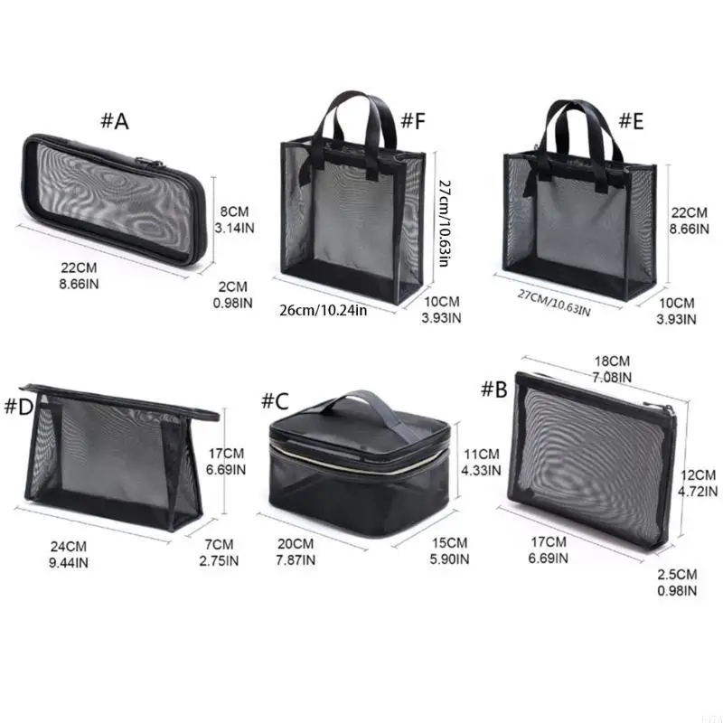 Borse da trucco a maglia con cerniera con cerniera organizzatore cosmetico per borse da toeletta da viaggio da viaggio 547a