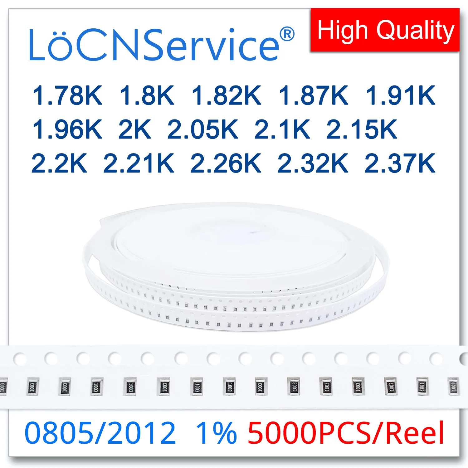 LoCNService 0805 1% 5000 sztuk 1.78K 1.8K 1.82K 1.87K 1.91K 1.96K 2K 2.05K 2.1K 2.15K 2.2K 2.21K 2.26K 2.32K 2.37K 2012 rezystor