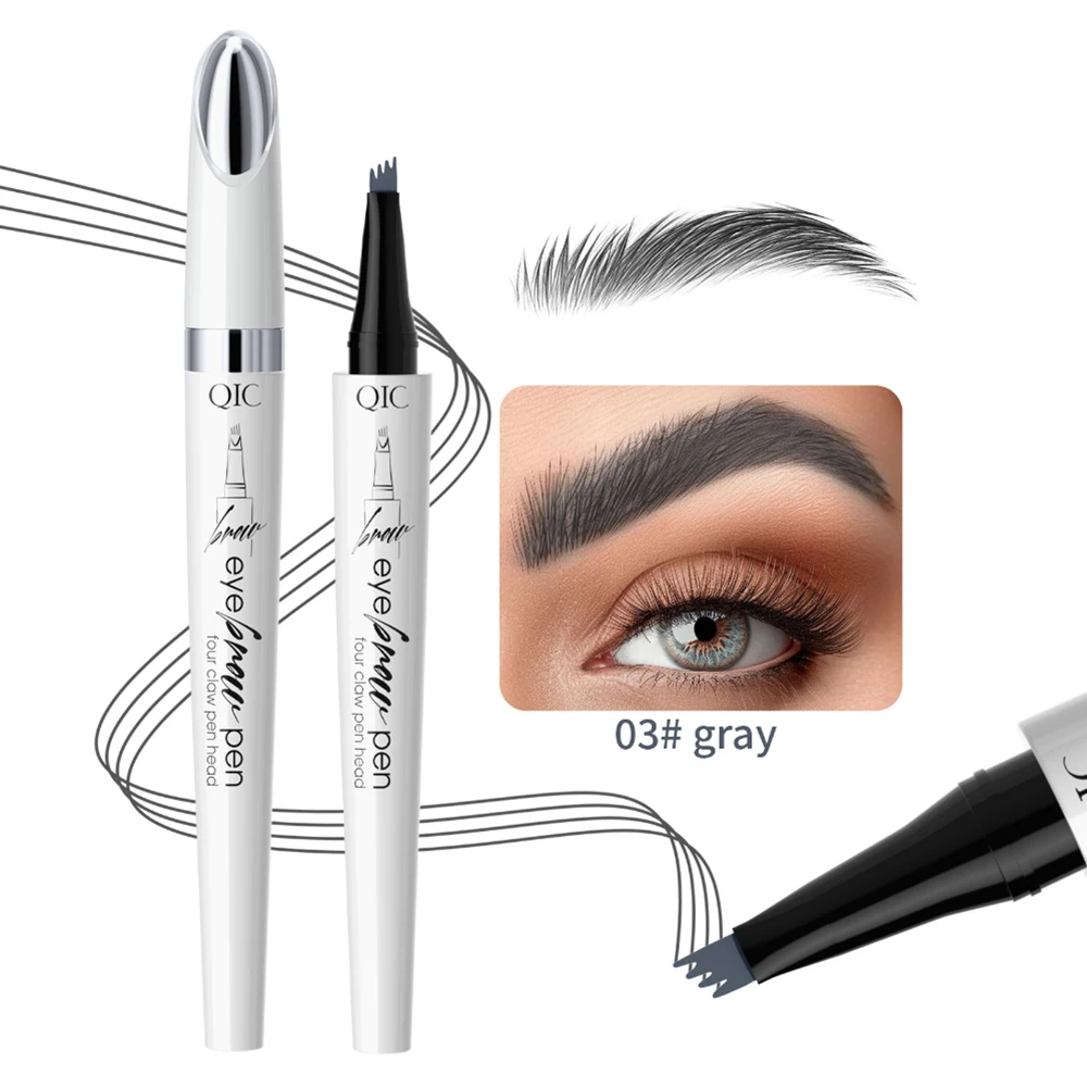 

QIC Four-Claw Sketch Eyebrow Pencil 4 Fork Eyebrow Liquid Eye Brow Pencil Waterproof Long Lasting 3d Long Lasting Like Real