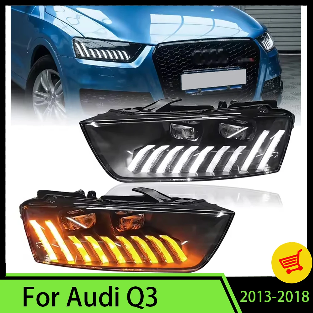 

Автомобильные аксессуары для фар Audi Q3 в сборе 2013-2018 модифицированные передние фары светодиодные фары система освещения Plug and Play