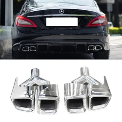 2pcs/lot Quad Car Exhaust Tip For Mercedes Benz W212 E63 CLS W204 Exhaust System Nozzle 304 Stainless Steel Muffler Tip