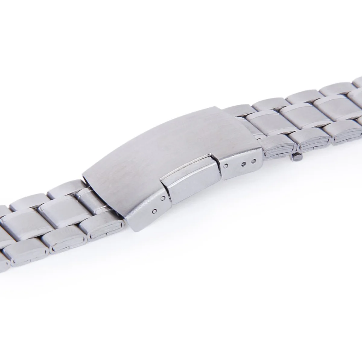 Pulseira de relógio de aço inoxidável 20mm prata 190mm alça longa reta com fivela de botão ajuste seguro 20mm pulseira de relógio