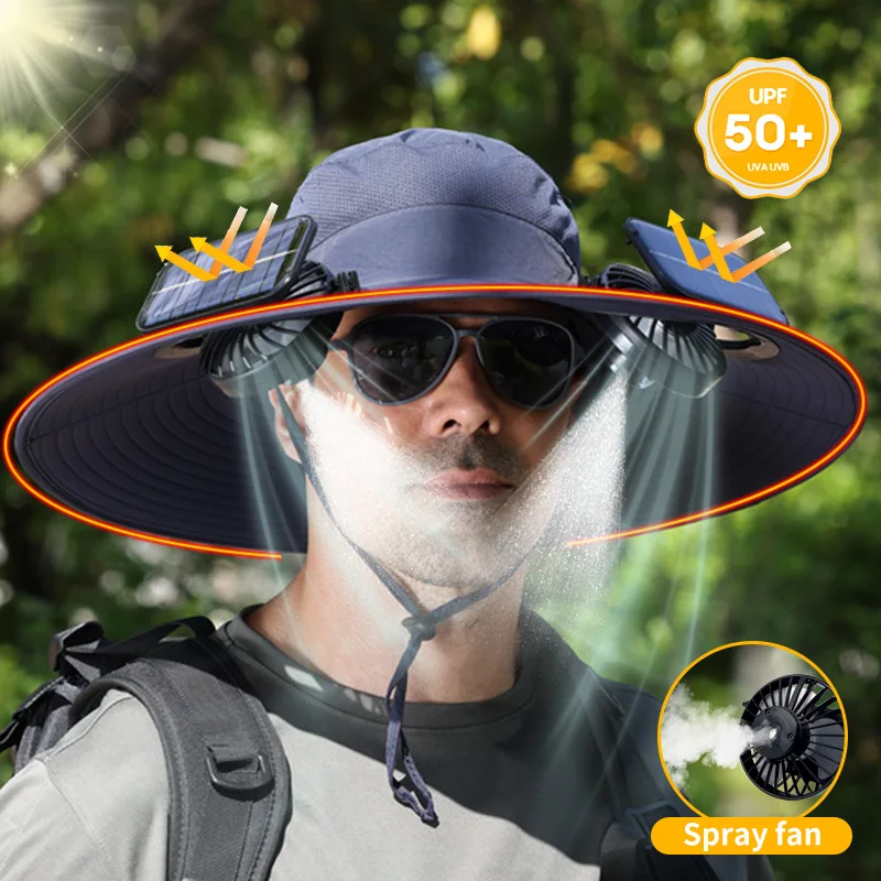 

Solar Fan Fisherman's Hat USB Rechargeable Fan Hat Outdoor Fishing Sun Protection Work Hat