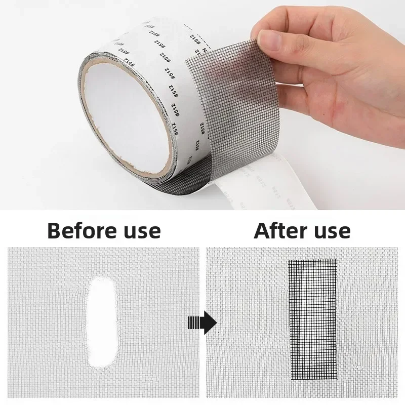 Cinta de reparación de pantalla de ventana de alta resistencia, autoadhesiva, impermeable, malla instantánea, parche con orificio para cortina, objeto de red de insectos fuerte, 2M