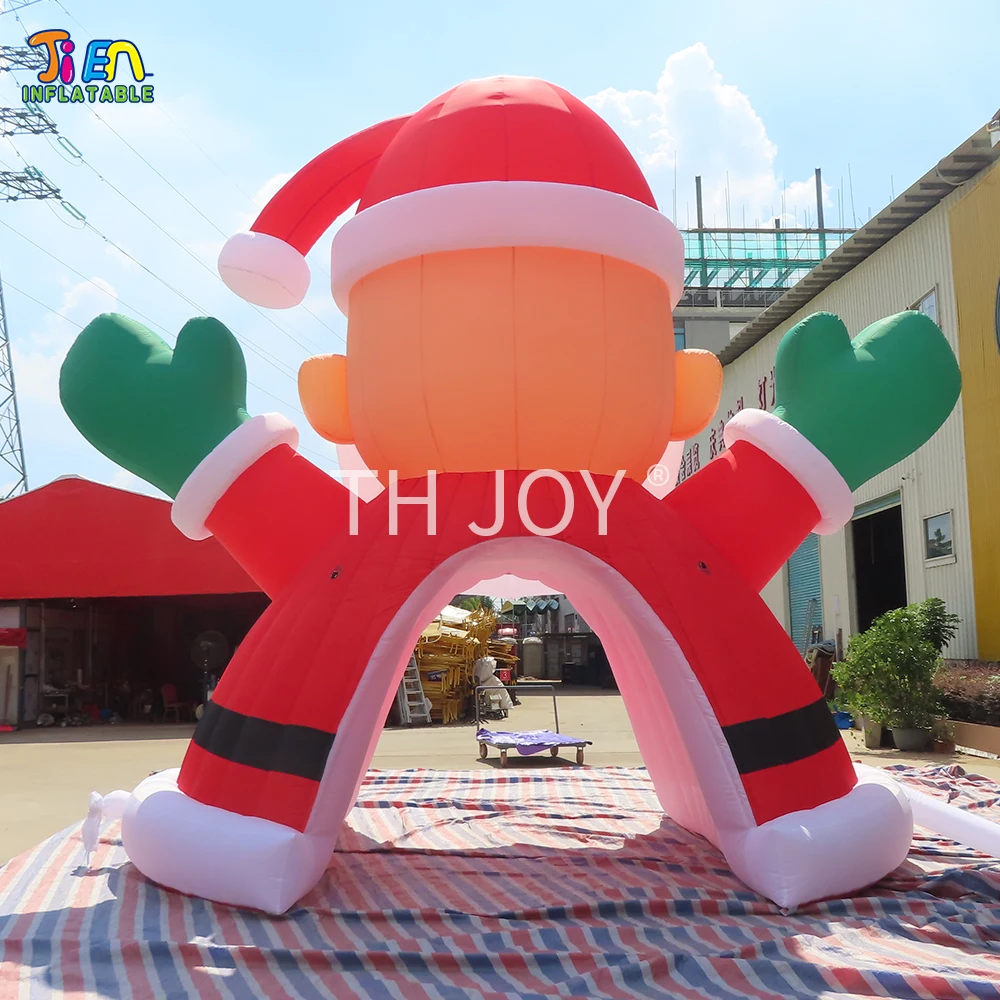 Fast Air Shipping คริสต์มาส Inflatable อุโมงค์เต็นท์ Inflatable Santa Claus Arch คริสต์มาส Inflatable Archway พร้อม Blower