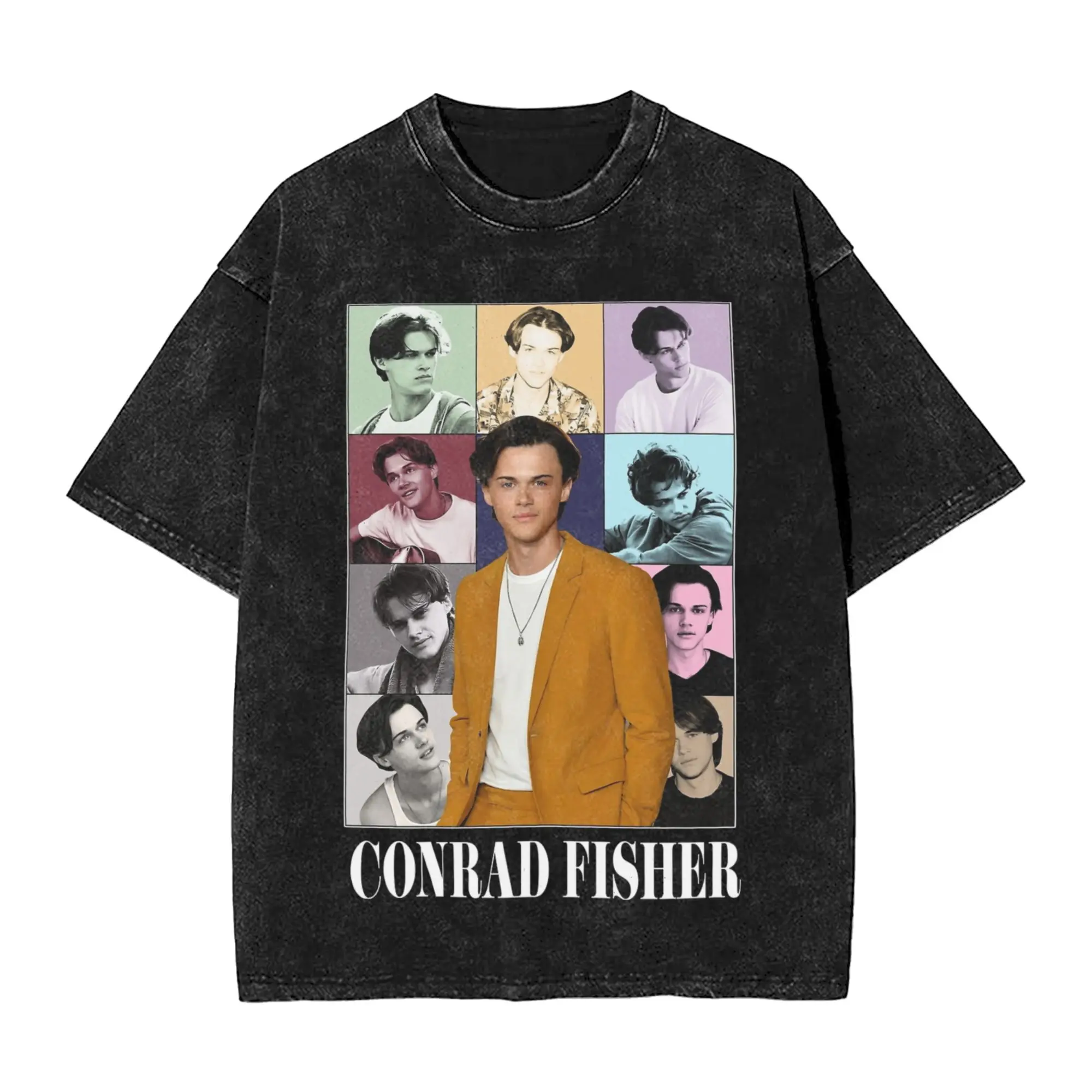 تي شيرت مغسول كونراد فيشر الصيف تي شيرت كلاسيكي جميل ملابس الشارع الشهير ملابس علوية صيفية قطنية تي شيرت للرجال والنساء