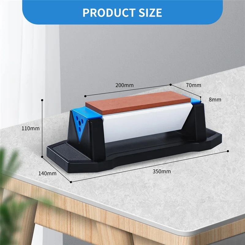 مجموعة حجر شحذ السكاكين من الدرجة A33Z، حبيبة ثلاثية الجوانب 400/1000/3000، مبراة سكاكين المطبخ مع دليل زاوية دقيق #6