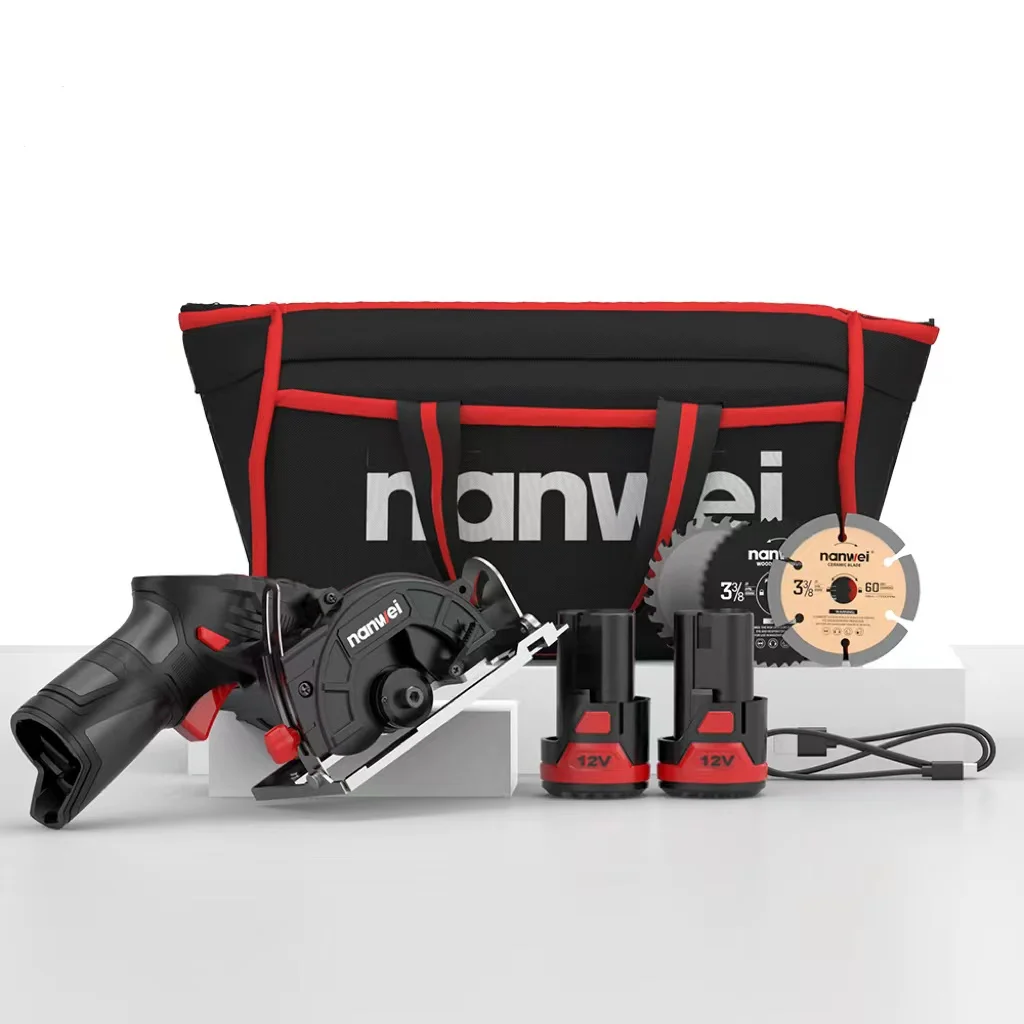 For NANWEI Portable 2000mAh Cordless Handheld Marble Circular Saw Rechargeable For Wood Cutting