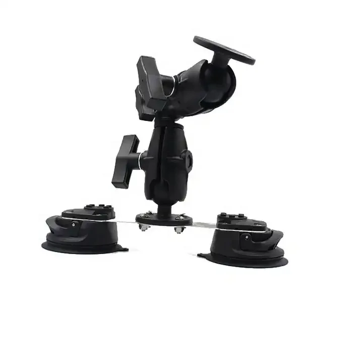 Double Vacuum Suction Cup Holder with Flexible Double Ball Socket Arm for Car Boat Windshields and Window Tablet Holders