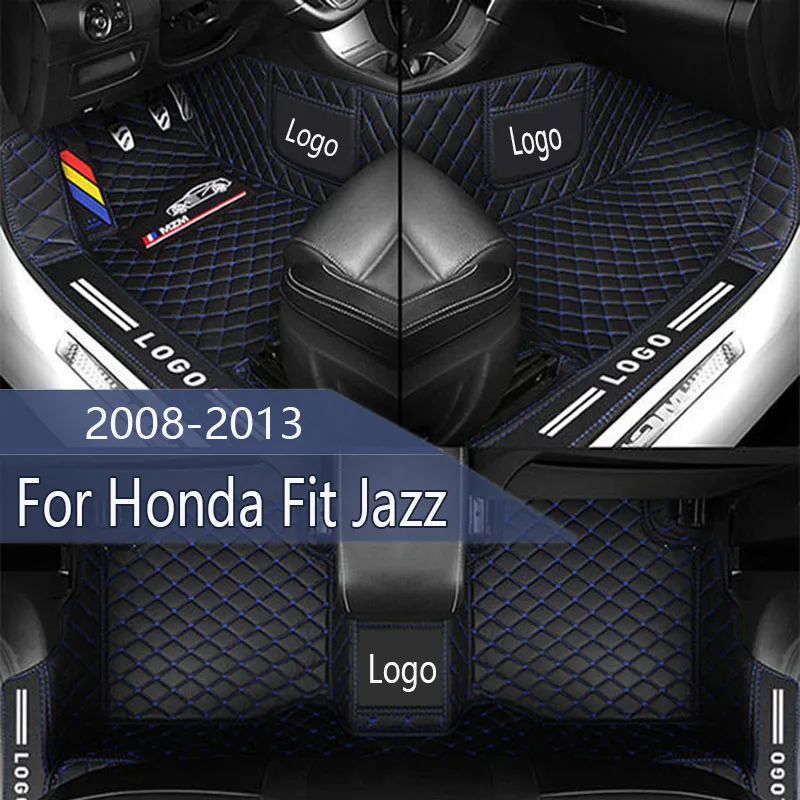 Car Floor Mats For Honda Fit Jazz 5-seat 2008 2009 2010 2011 2012 2013 Custom Auto Foot Pads Automobile Carpet Cover accessories