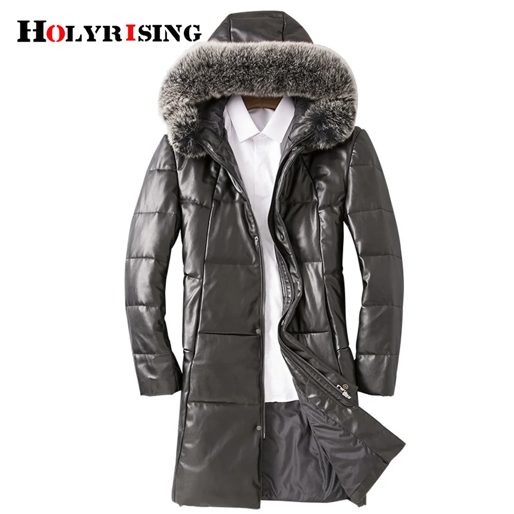 

winter jacket man 90% white duck down long fox fur collar fitness puffer for men zipper warm outerwear 5xl 19431