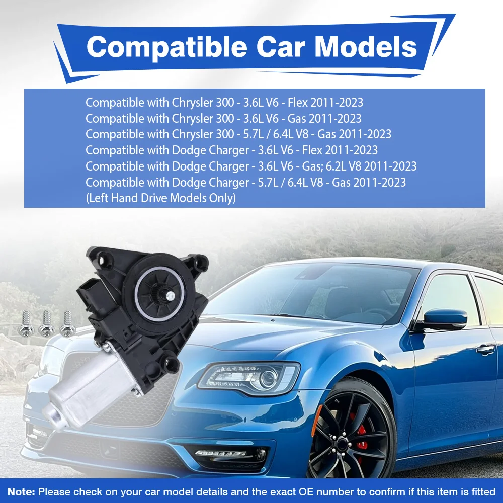 

Front Left / Right Electric Power Window Regulator Lift Motor For Chrysler 300 Dodge Charger 2011-2023 68143986AA, 68143987AA