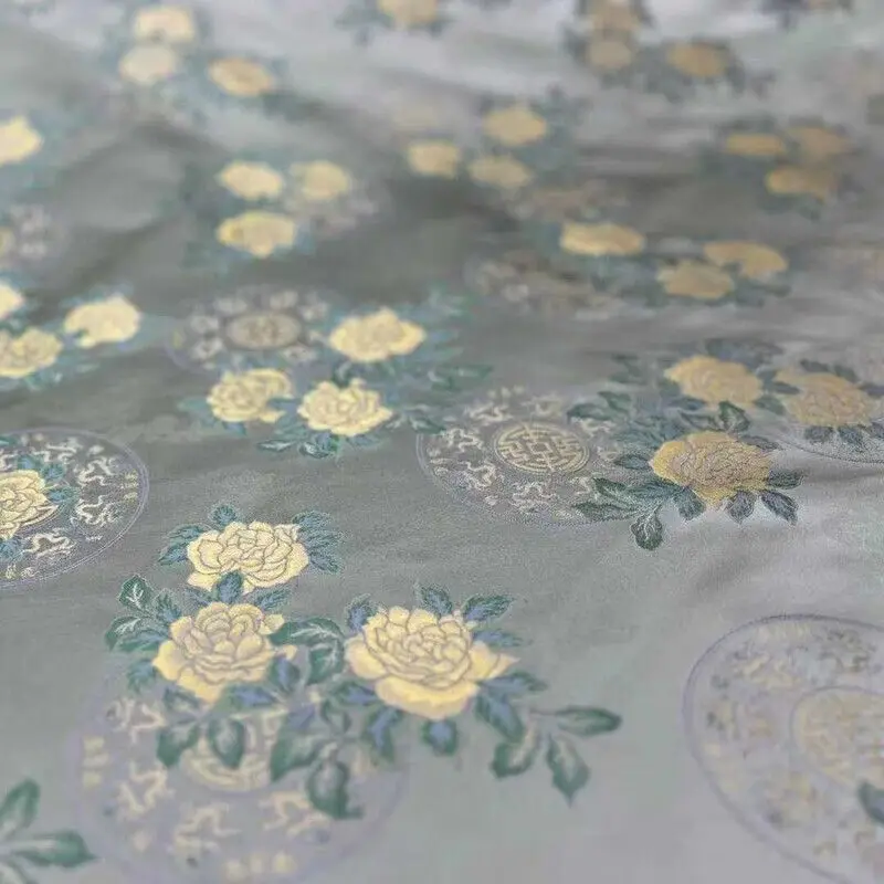 비 유산 진짜 실크 송나라 브로케이드 패브릭 꽃 새로운 중국 스타일 중국 스타일 코트 드레스 Cheongsam 실크 직물