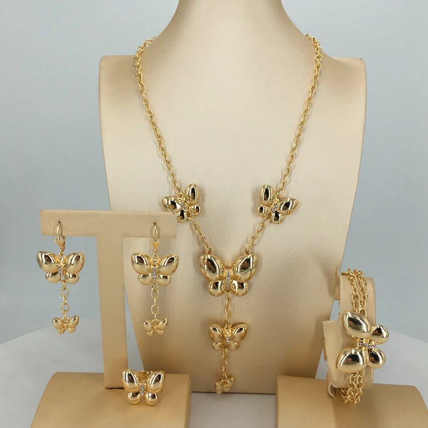 Yuminglai African Fashion Jewelry Butterfly Shape Jewelry Sets for Women FHK13783