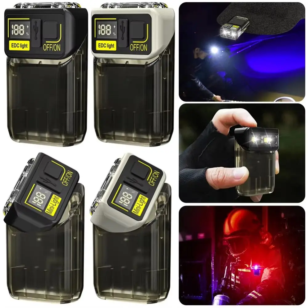 

High Bright Mini Magnetic Flashlight 1200mAh Portable Pocket Camping Light Waterproof Digital Display Keychain EDC Flashlight