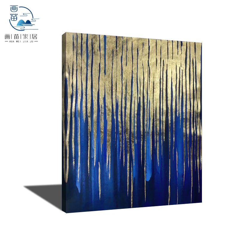 

2020 New Design Large Size High Quality Golden Abstract Modern Golden Foil Abstract Oil Painting