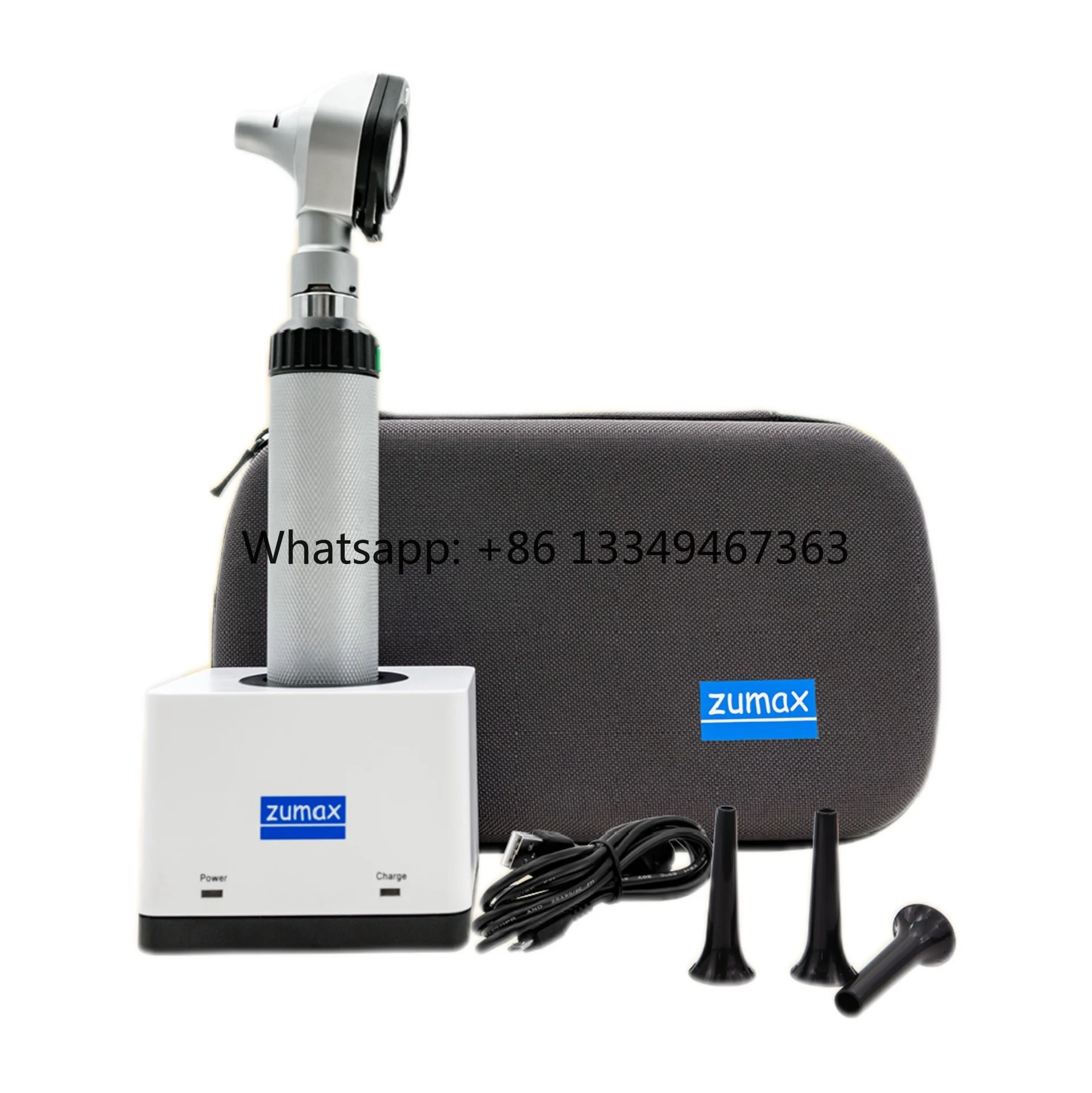 

Rechargeable Zumax Veterinary Slit Otoscope Lithium Handle and Single Port Charger Ent Products Electric Powered Wall Mounted fa