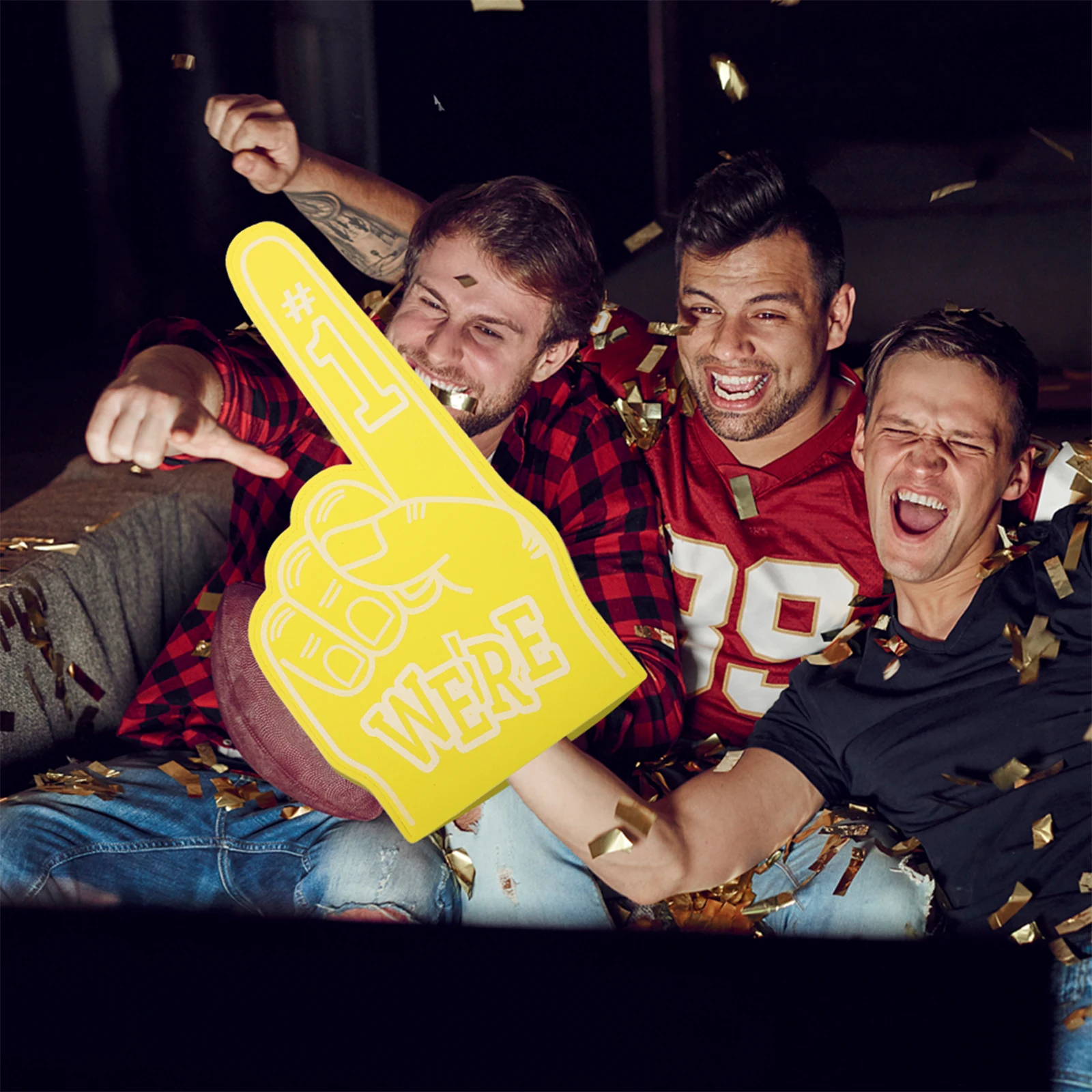 

3 Pcs Foam Fingers Sports Toy Lightweight EVA Material Creative Design Fits Soccer Basketball Games Gifts Party Prop