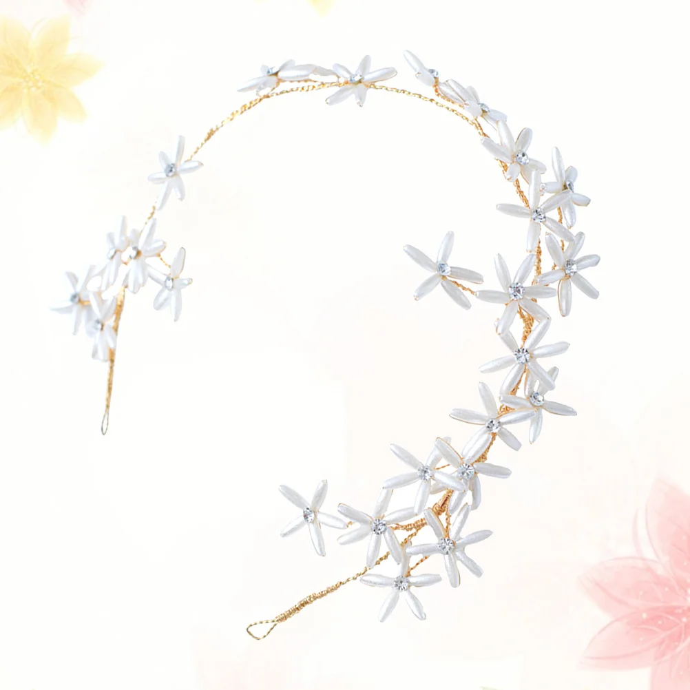 

Pearl Flower Headband Elegant Bridal Hair Crown Lightweight Wedding Hair Accessories Party Prom Headpiece Pearl Flower Headband