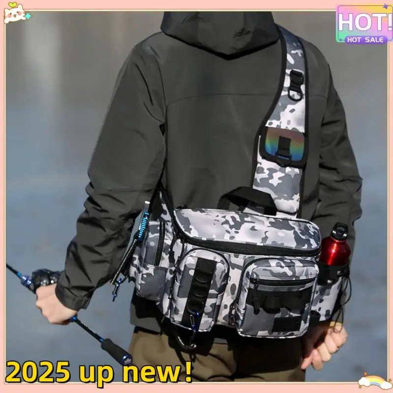 

Classy-Fishing Tackle Backpack Lure Box Gear Storage Bag Fanny Pack Fly Fishing Backpack With Rod Holder Sling Shoulder Bag