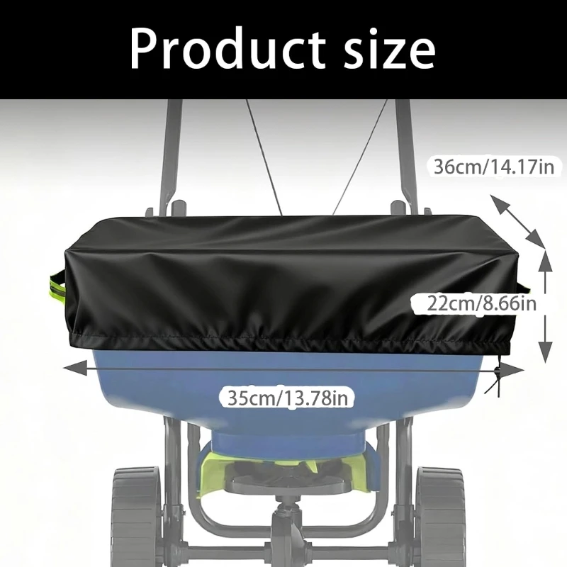 210D/420D/600D Oxford Fabric Waterproof Rain Cover For Spreader Lawn Fertilization Protector With Elastic Handle J0MC