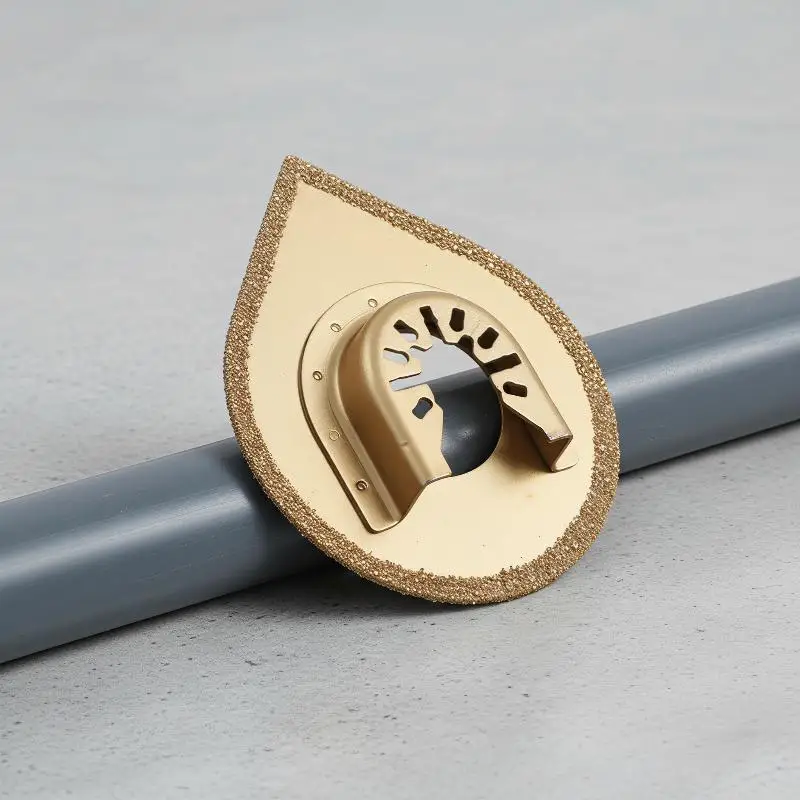 Curved Brazed Diamond Oscillating Multi Tool Blade, Abrasive Cutting Grinding Disc For Wood Tile Mortar Renovation view 4