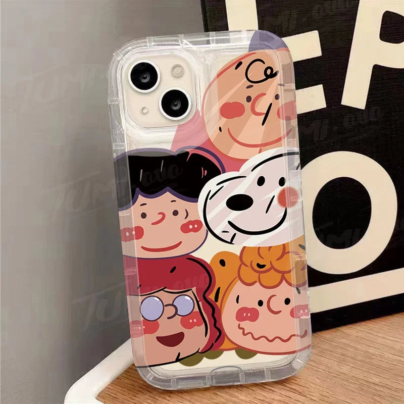 Przezroczyste etui Lovely Cartoon S-Snoopys do Samsung Galaxy S24 Ultra S23 S22 S21 FE S20 Plus Note 20 10 Pro A34 A54 A33 A53 Cover