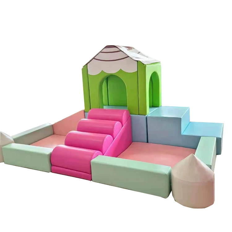 

Индивидуальный радужный крытый игровой комплекс: мягкий игровой замок, бассейн с шариками и семейная горка для детских садов, парков развлечений и школ