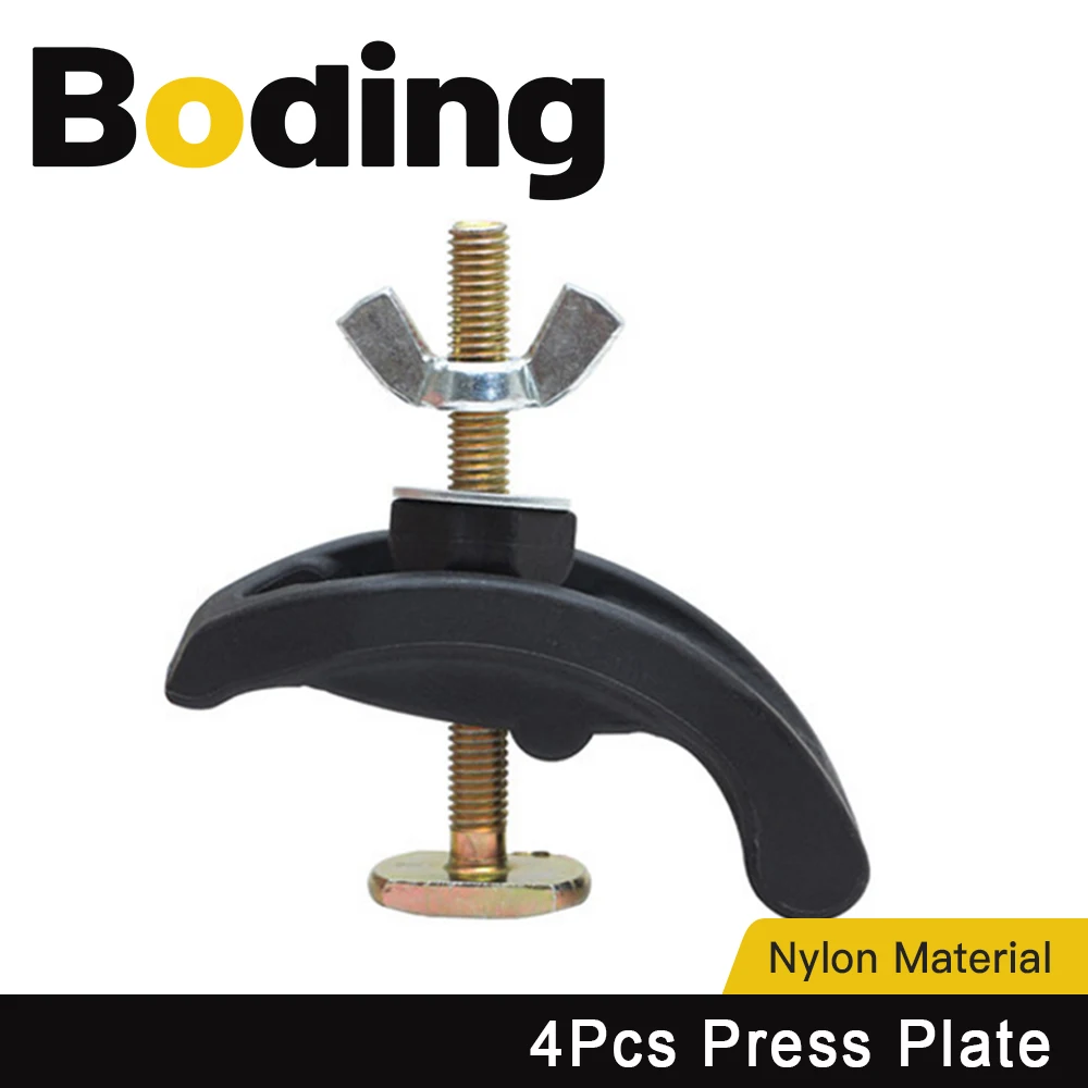 

BODING 4Pcs T Track Clamp 85mm Bow Plate Sets CNC Engraving Machine Parts Pressure Plate Clamp Fixture for T-slot Working Table