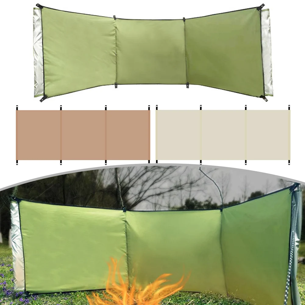 Outdoor 210D Oxford Cloth Camping Windscreen Portable Foldable Windshield Privacy Screen Beach Garden Hike BBQ Picnic Sidewall