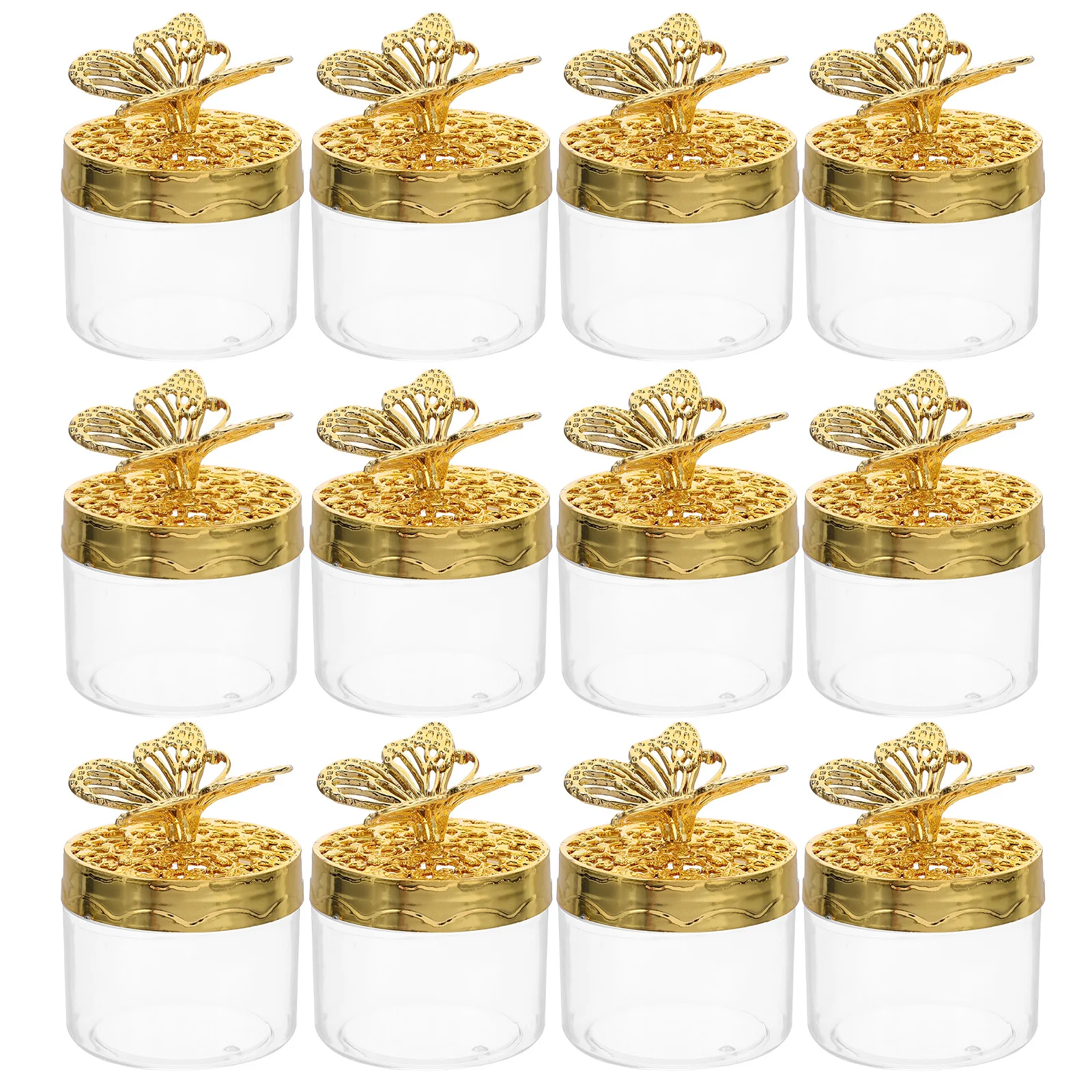 

12pcs European Style Wedding Candy Boxes Clear Plastic Treat Containers For Wedding Party Favors Chocolate